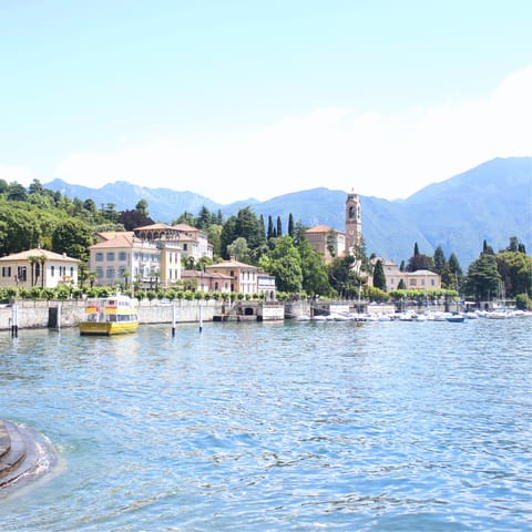 Hop on a boat at Lake Como and explore the area