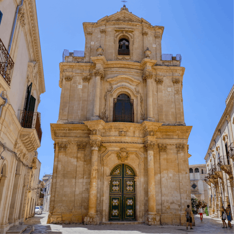Explore the stunning town of Scicli, a UNESCO-listed Baroque town