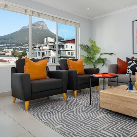 Admire the mountain views from the living area
