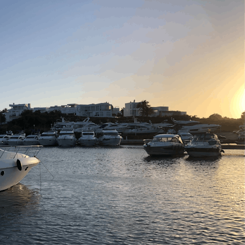 Head to Cala d'Or for a marina stroll and evening meal (a five-minute drive)