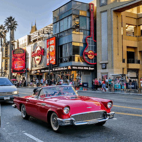 Explore Hollywood Boulevard, less than one minute's drive from this home