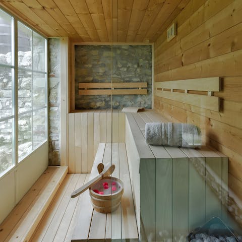 Unwind with a relaxing session in the sauna