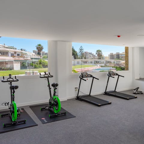 Keep up your weekly fitness regime in the on-site gym