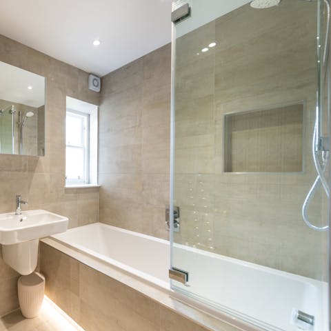 Treat yourself to a well-earned soak in the home's bathtub