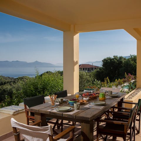Dine alfresco with panoramic vistas of the breathtaking landscape
