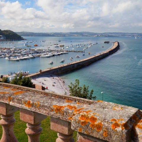 Admire the extensive views of the harbour and ocean 
