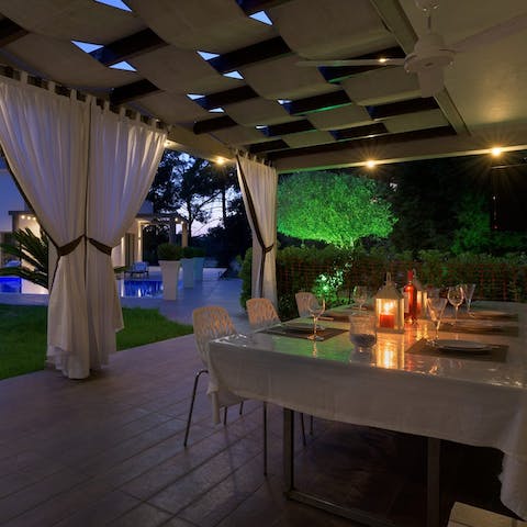 Dine beneath the stars on the outside terrace