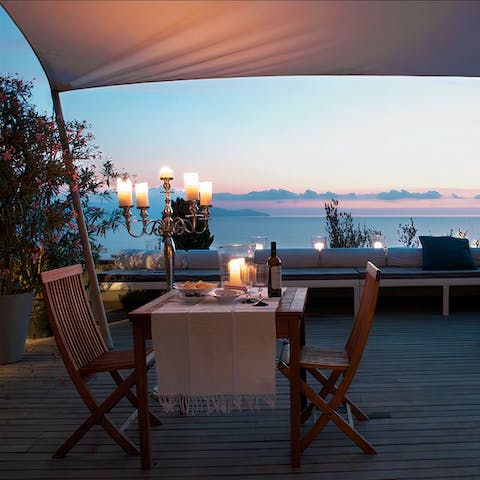 Have a candlelit dinner with your partner, overlooking the gorgeous view