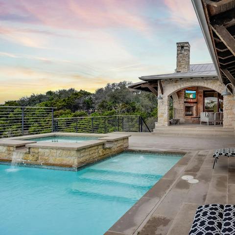 Hang out by the pool and enjoy a dip in the hot tub