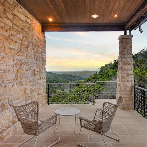Admire breathtaking views of the canyon from the terrace