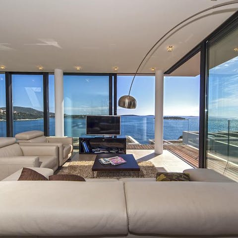 Enjoy breathtaking view across the Adriatic sea from the living space