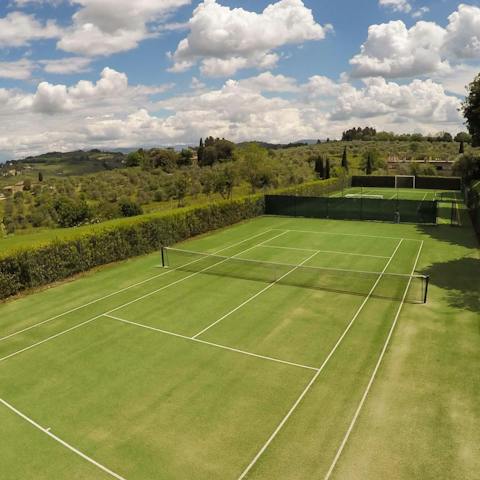Have a game on the private tennis courts