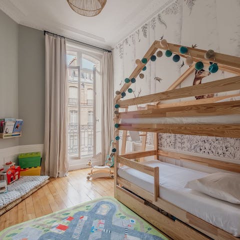 Keep the littles ones happy with a small play area in the children's bedroom