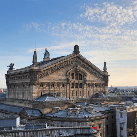 Take a guided tour of the opulent Palais Garnier,  a short bus ride away