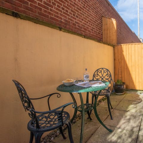 Dine alfresco on the private patio
