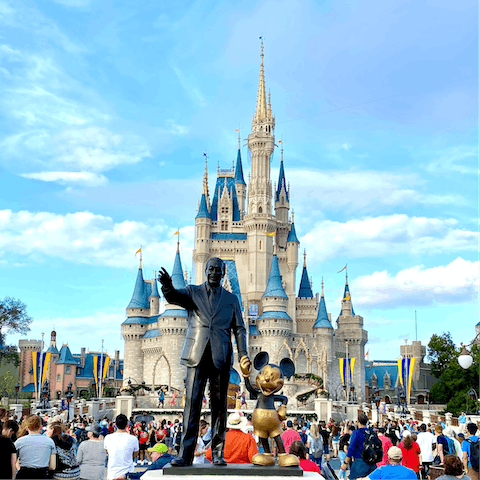 Make memories with your favourite characters at Walt Disney World, a short distance away