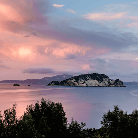 Unwind with the sunset across the Ionian sea
