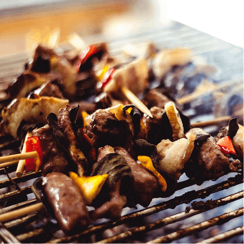 Whip up a barbecue at the shared grill station