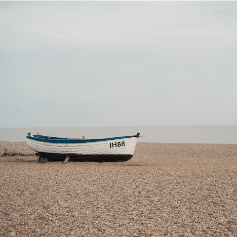 Pack up a picnic and hit the coast – Aldeburgh beach is just a nine-minute drive away