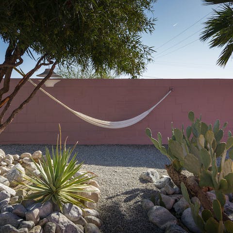 Savour the magic of desert living from the hammock