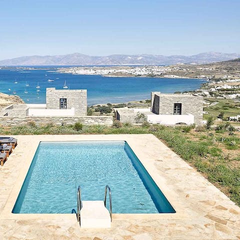 Swim a few lengths in the pool while looking out to views of Naousa