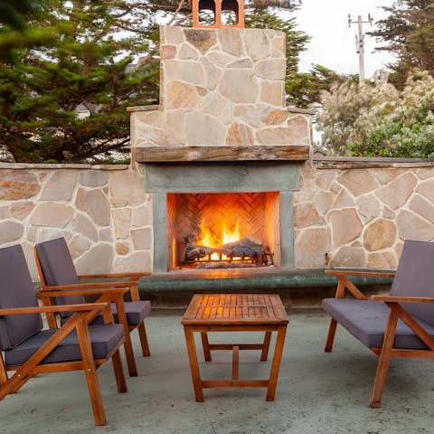 Spend magical evenings relaxing by the outdoor fire 