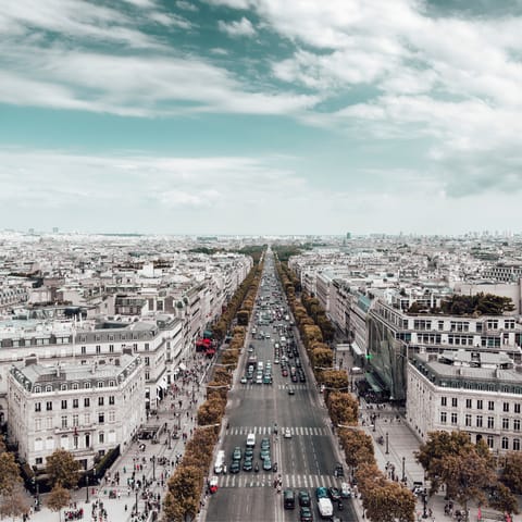 Spend an afternoon looking through the designer shops along the Champs-Élysées, twenty-five minutes on foot