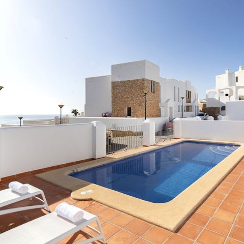 Cool off from the Spanish sun by taking a dip in your pool, with the beautiful Mediterranean sea in eyeshot