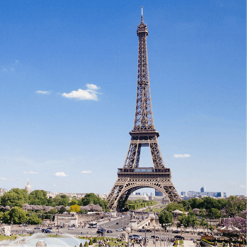 Visit Paris' iconic Eiffel Tower, easily reachable on foot from your door