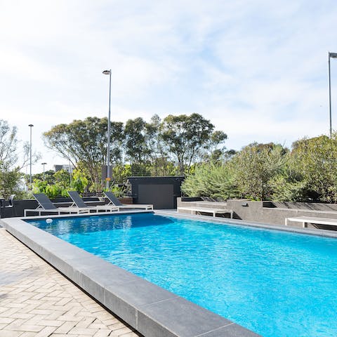 Cool off from the South African heat with a dip in the communal outdoor pool