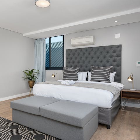 Sleep soundly in the king-sized bed