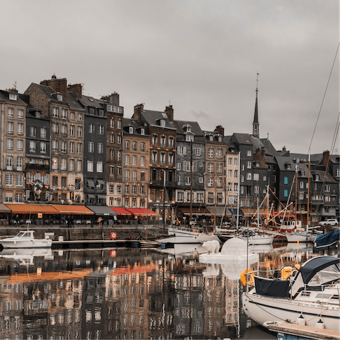 Take a stroll down to the Vieux Bassin, Honfleur's old-world maritime port – it’s 400m away