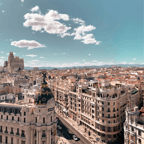 Explore Madrid on foot – Gran Vía is a short walk away