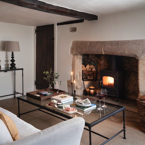 Light the fire and spend cosy evenings on the sofa