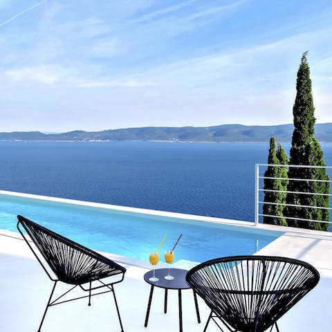 Sip a drink, take a dip, and look out over the Adriatic