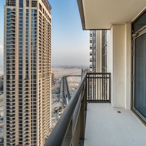 Enjoy sweeping city views from your own private balcony 