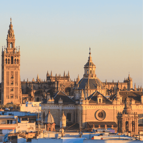 Visit the stunning Seville Cathedral, within walking distance of your apartment