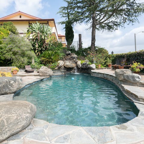 Cool off with a relaxing dip in your private pool