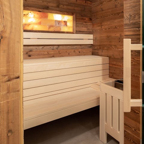 Detox in your private sauna after a day out on the slopes