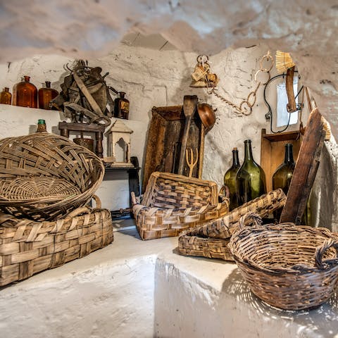 Discover the cellar where wines and liqueurs are stored