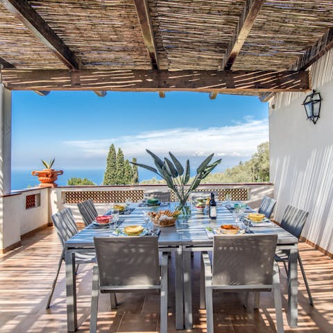 Enjoy alfresco Italian meals with views over the Gulf of Naples