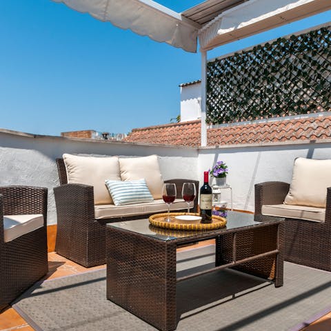 Spend balmy evenings relaxing on your private terrace