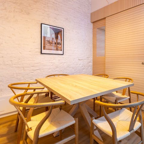 Enjoy some gazpacho at the dining table