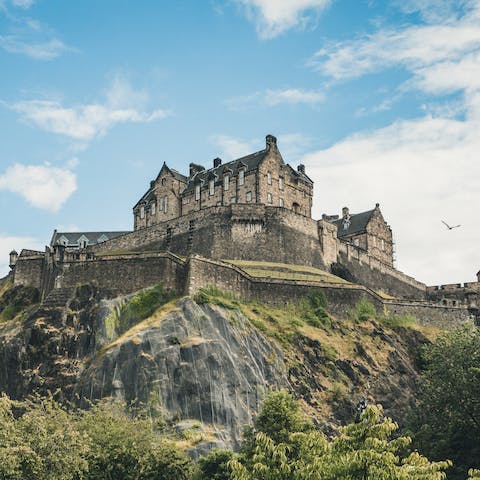 Visit Edinburgh Castle, just a twelve-minute stroll away