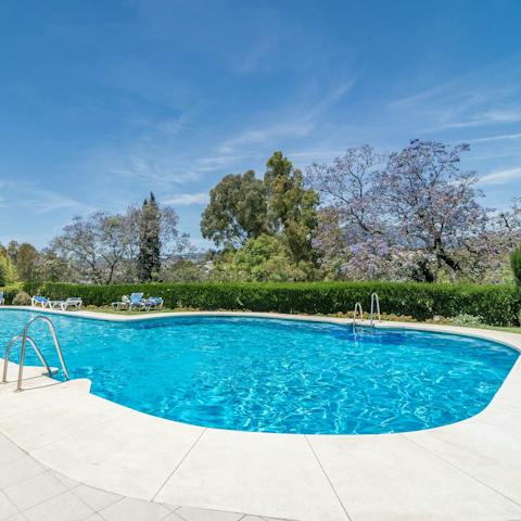 Spend the day dipping in and out of the communal pool