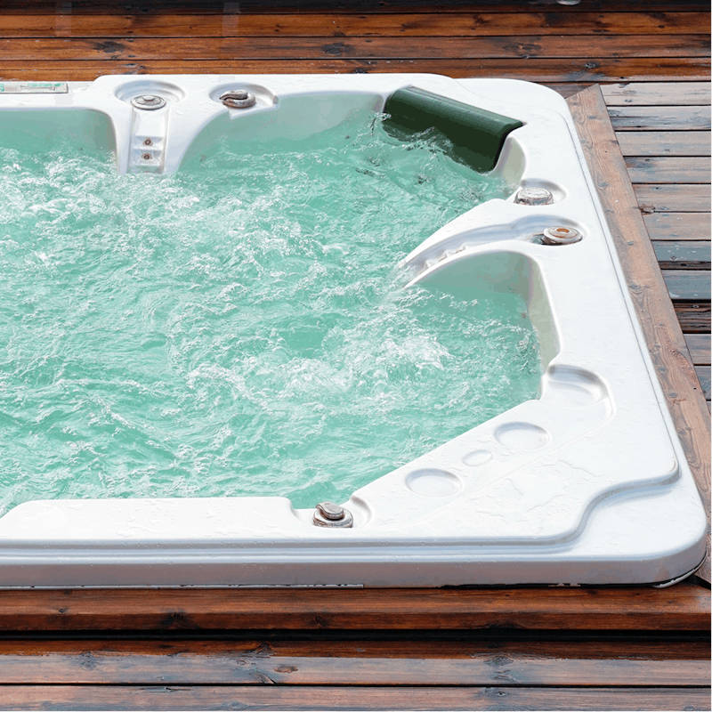 Treat yourself to a soak in the hot tub