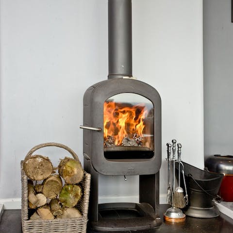 Step in from the cold to warm up in front of the woodburner