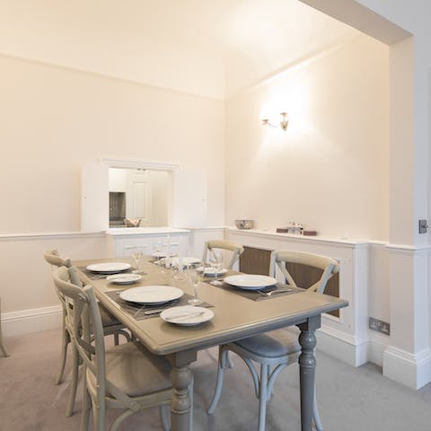 Hold a dinner party in the elegant dining area