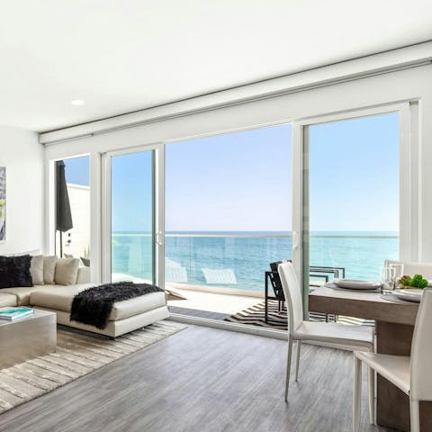 Enjoy incredible sea views and direct access to a private balcony