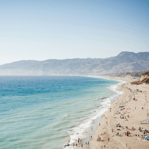 Explore the beautiful beaches lining the coast of Malibu 